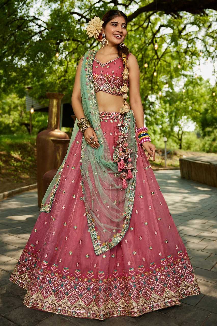Tissue  Designer Lehenga