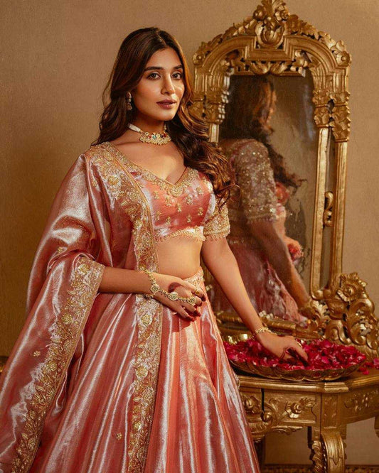 Tissue Silk  Designer  Traditional Lehenga