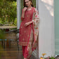 Tissue Silk Embroidered Kurti With Pants - MYLUXURY LANE ENTERPRISE