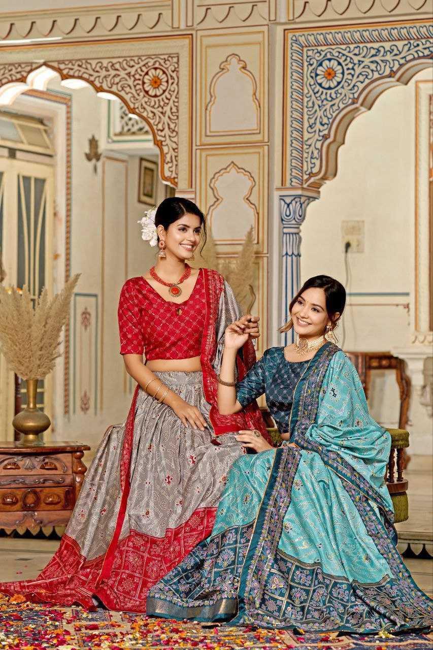 Tussar Silk Printed Lehenga - MYLUXURY LANE ENTERPRISE