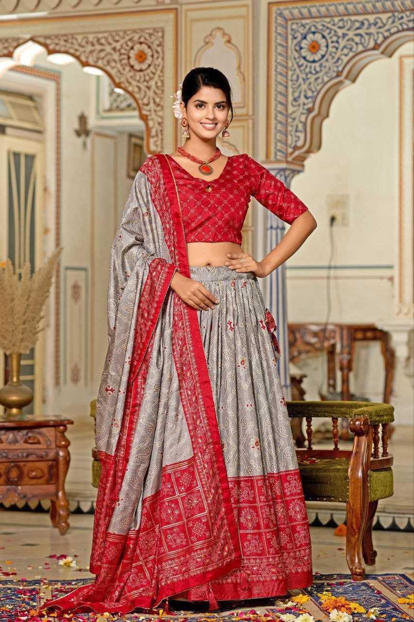 Tussar Silk Printed Lehenga - MYLUXURY LANE ENTERPRISE