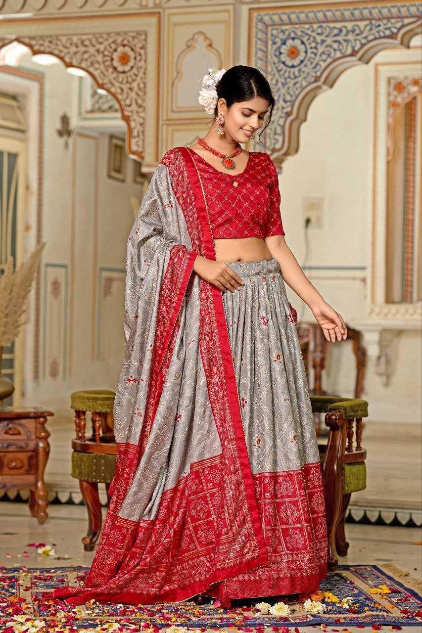 Tussar Silk Printed Lehenga - MYLUXURY LANE ENTERPRISE