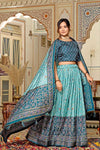 Tussar Silk Printed Lehenga - MYLUXURY LANE ENTERPRISE
