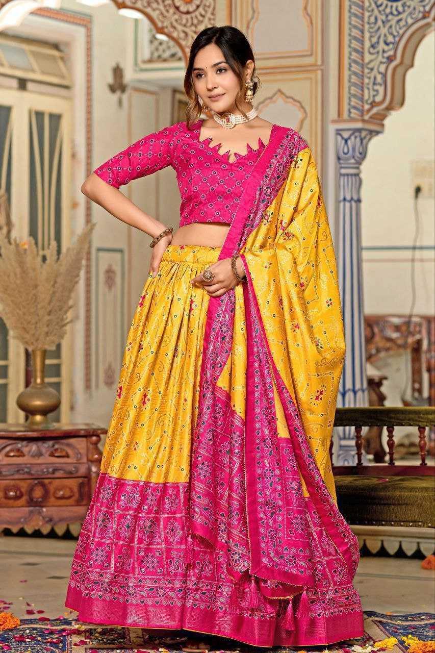 Tussar Silk Printed Lehenga - MYLUXURY LANE ENTERPRISE