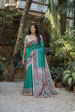 Tussar Silk Madhubani Saree - MYLUXURY LANE ENTERPRISE