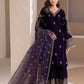 BLUE EMBROIDERED PARTY WEAR VELVET SUIT - MYLUXURY LANE ENTERPRISE
