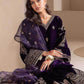 BLUE EMBROIDERED PARTY WEAR VELVET SUIT - MYLUXURY LANE ENTERPRISE