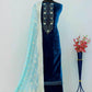 VELVET SEMI STITCHED EMBROIDERED SUIT - MYLUXURY LANE ENTERPRISE