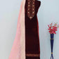 VELVET SEMI STITCHED EMBROIDERED SUIT - MYLUXURY LANE ENTERPRISE