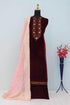 VELVET SEMI STITCHED EMBROIDERED SUIT - MYLUXURY LANE ENTERPRISE