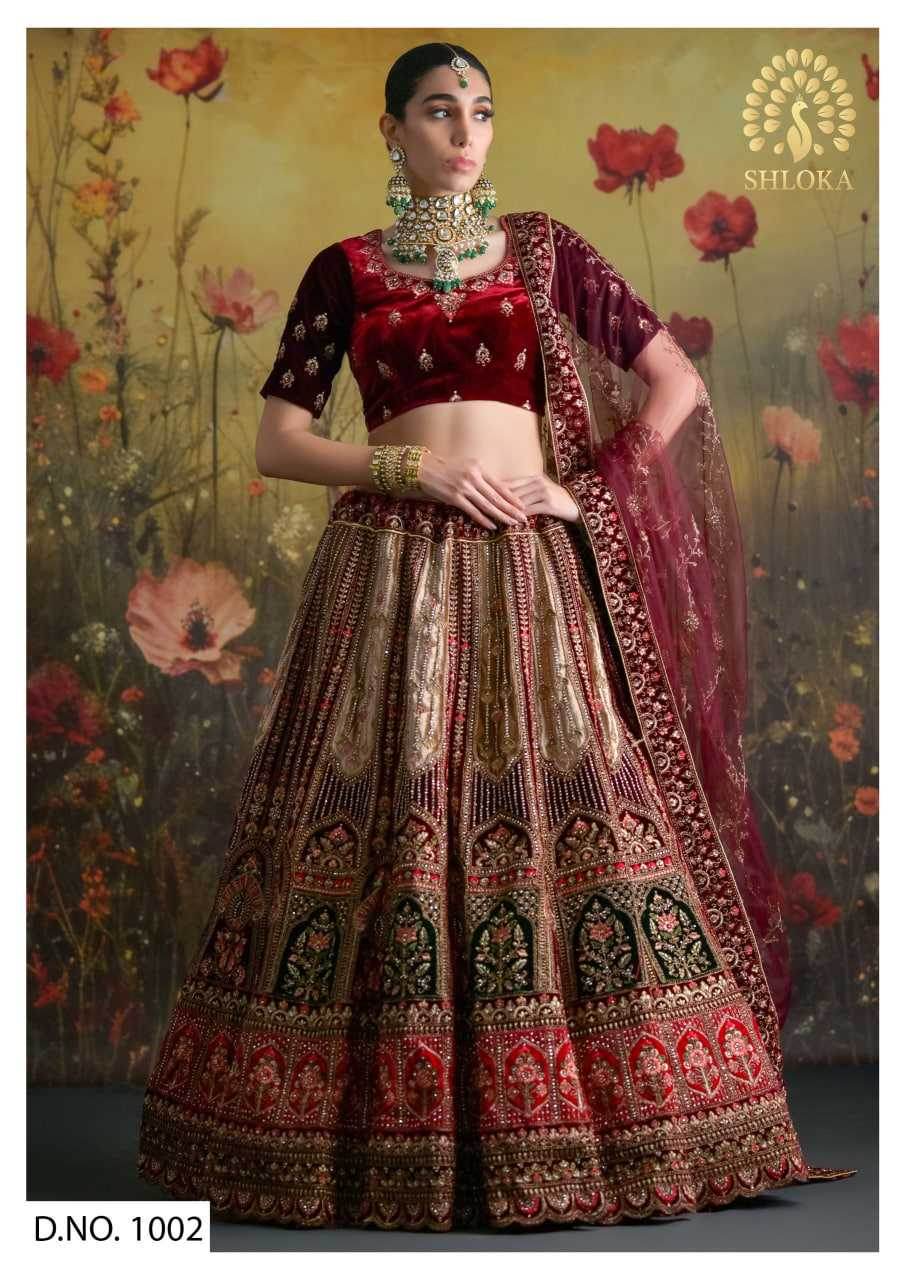 Elegant Velvet Embroidered Lehenga for Modern Brides - MYLUXURY LANE ENTERPRISE
