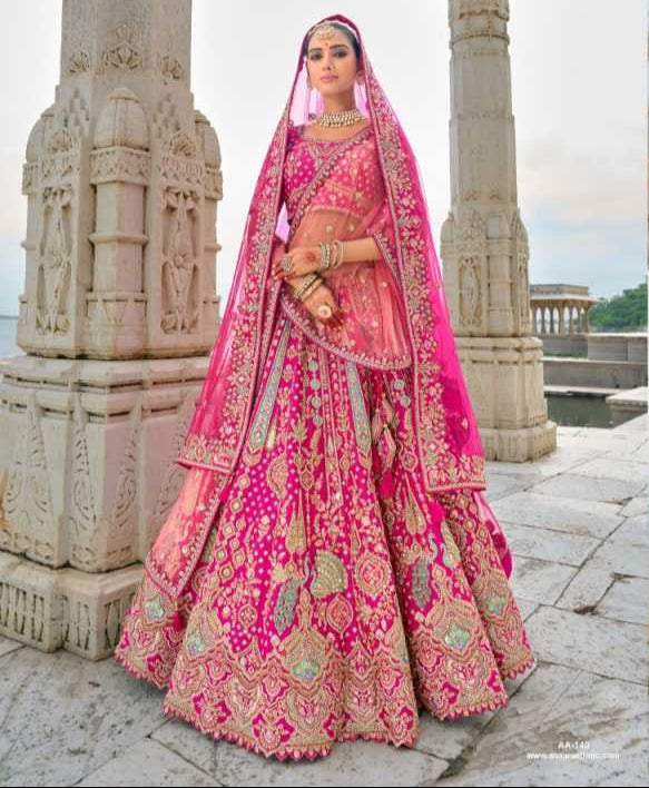 Velvet Rajwada Lehenga Wedding Embroidered Lehenga for Brides