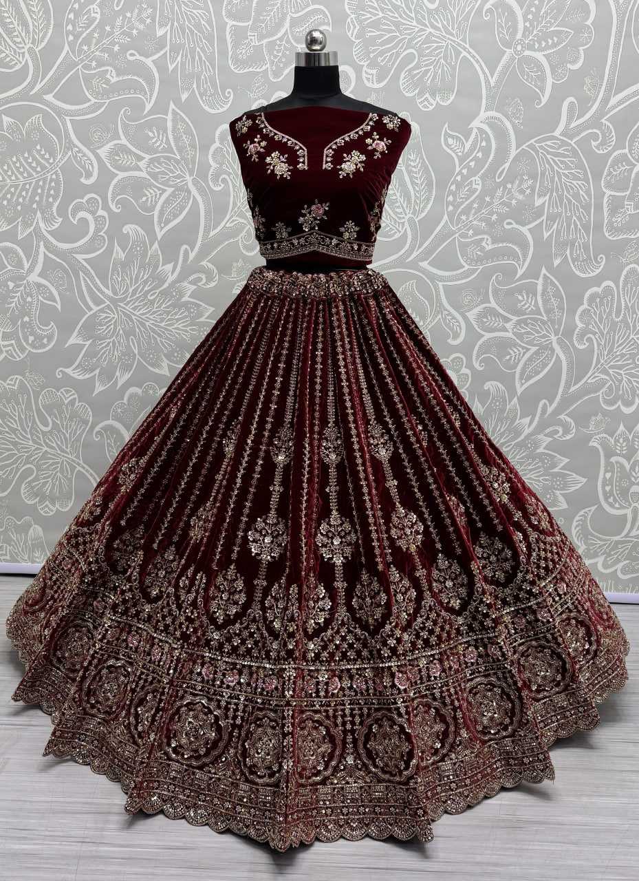 Elegant Velvet Bridal Wedding Lehenga for Your Special Day