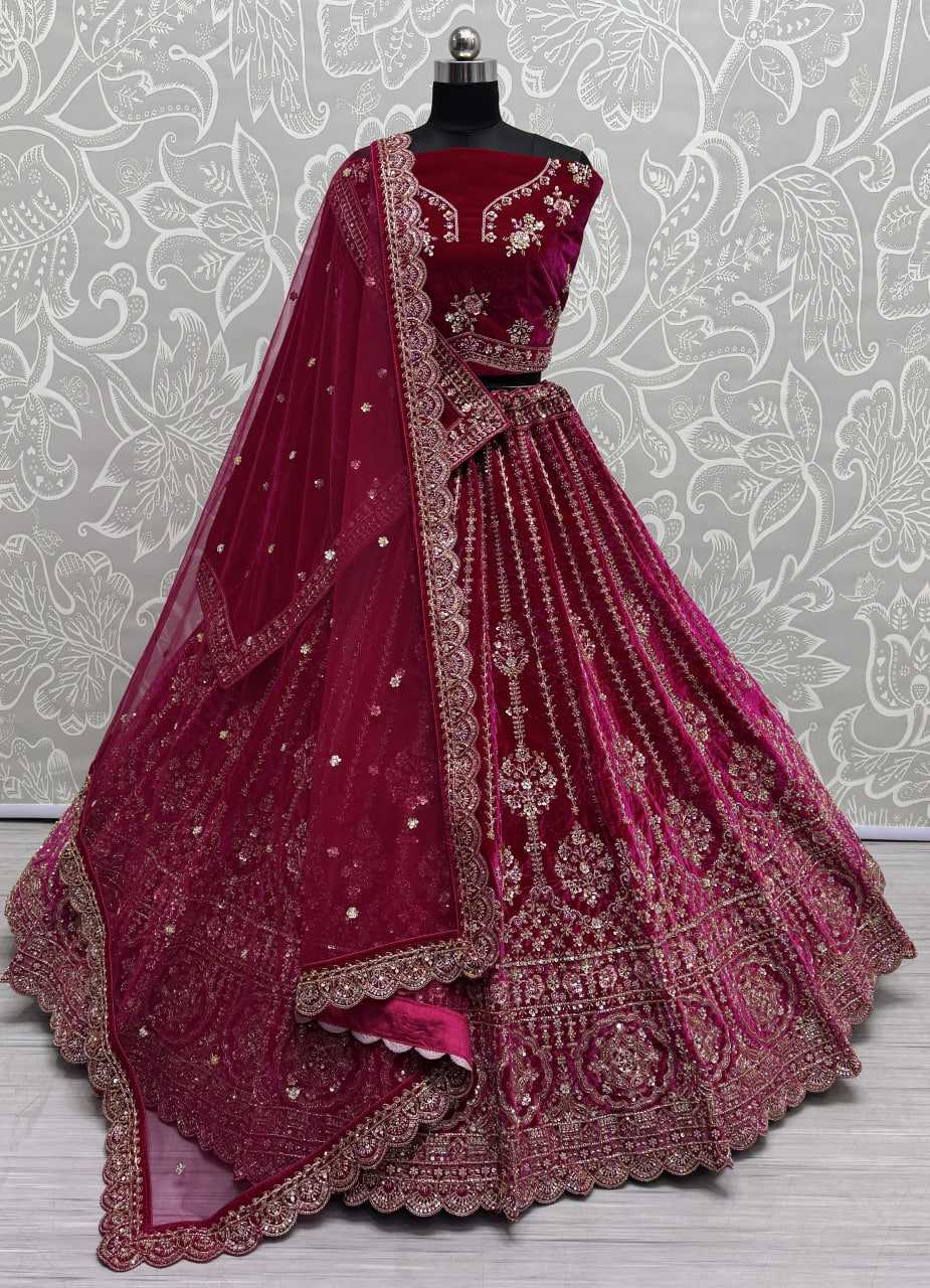 Elegant Velvet Bridal Wedding Lehenga for Your Special Day