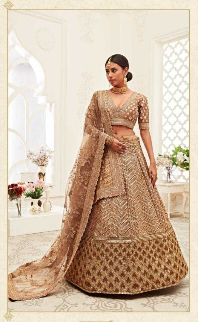 Elegant Traditional Net Lehenga for Festive Occasions
