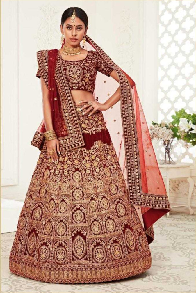 Elegant Traditional Net Lehenga for Festive Occasions