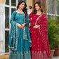 Vichitra Silk Embroidery Long Gowns - MYLUXURY LANE ENTERPRISE