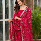 Vichitra Silk Embroidery Long Gowns - MYLUXURY LANE ENTERPRISE
