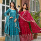 Vichitra Silk Embroidery Long Gowns - MYLUXURY LANE ENTERPRISE