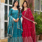 Vichitra Silk Embroidery Long Gowns - MYLUXURY LANE ENTERPRISE