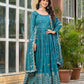 Vichitra Silk Embroidery Long Gowns - MYLUXURY LANE ENTERPRISE