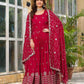 Vichitra Silk Embroidery Long Gowns - MYLUXURY LANE ENTERPRISE