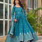 Vichitra Silk Embroidery Long Gowns - MYLUXURY LANE ENTERPRISE