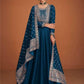 Vichitra Silk Embroidery Gowns Anarkali Long Gowns Sequin Gown - MYLUXURY LANE ENTERPRISE