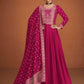 Vichitra Silk Embroidery Gowns Anarkali Long Gowns Sequin Gown - MYLUXURY LANE ENTERPRISE
