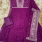 Vichitra Silk Embroidery Gowns Anarkali Long Gowns Sequin Gown - MYLUXURY LANE ENTERPRISE