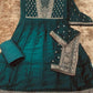 Vichitra Silk Embroidery Gowns Anarkali Long Gowns Sequin Gown - MYLUXURY LANE ENTERPRISE