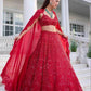 Vichitra Silk Sequins Lehenga With Cancan - MYLUXURY LANE ENTERPRISE