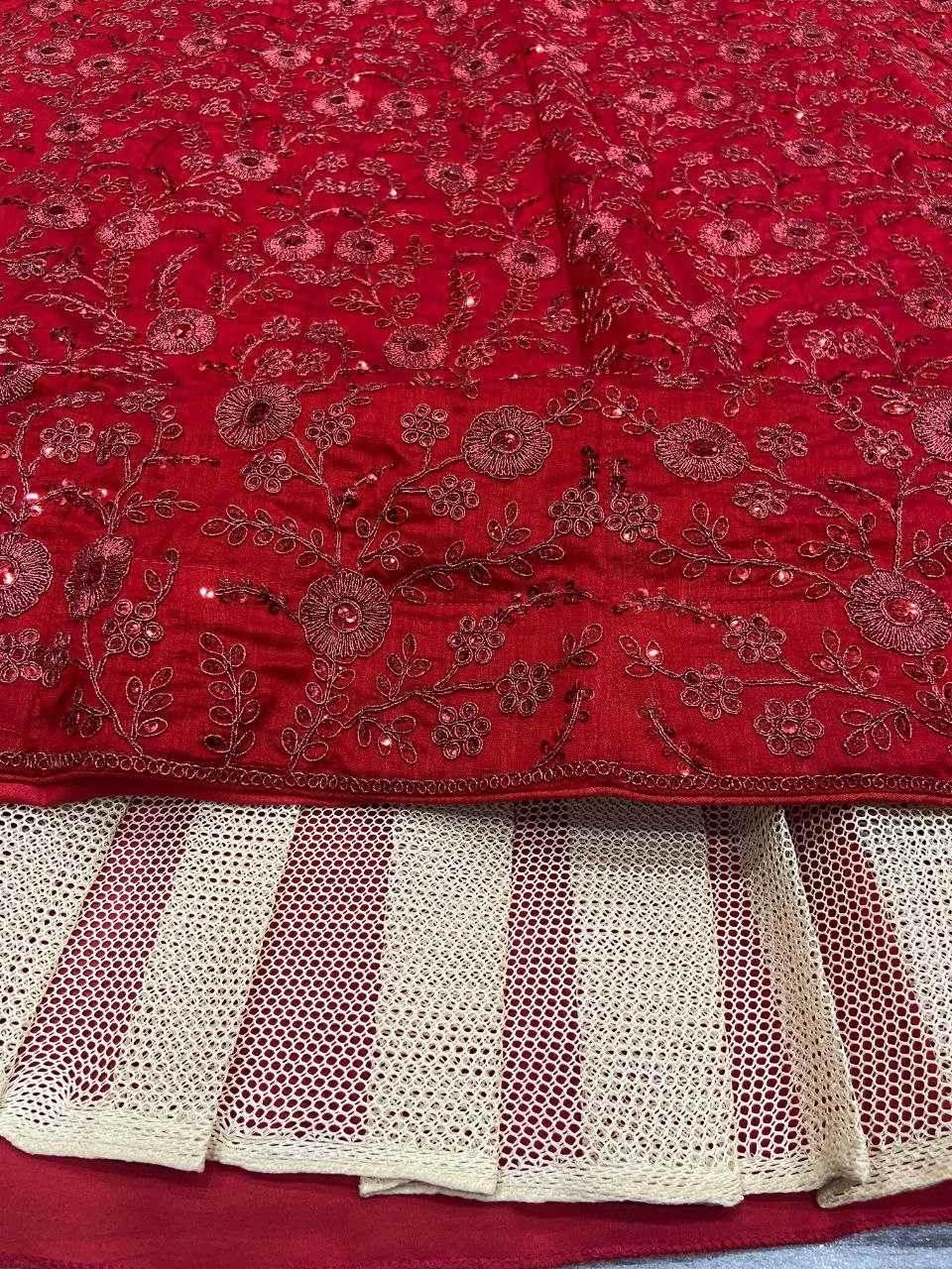 Vichitra Silk Sequins Lehenga With Cancan - MYLUXURY LANE ENTERPRISE