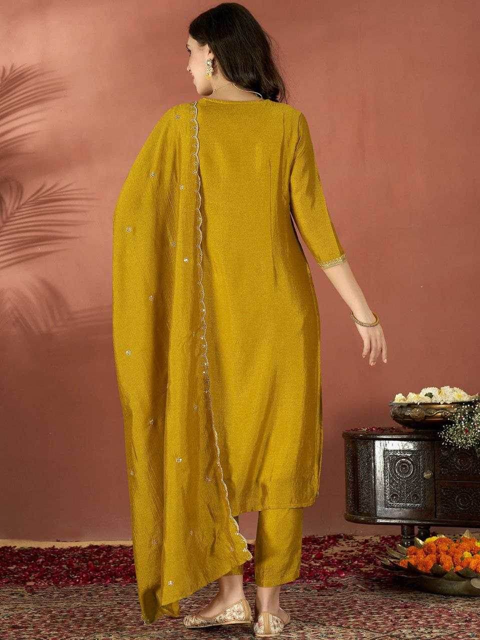 Vichitra Silk Embroidery Suit - MYLUXURY LANE ENTERPRISE