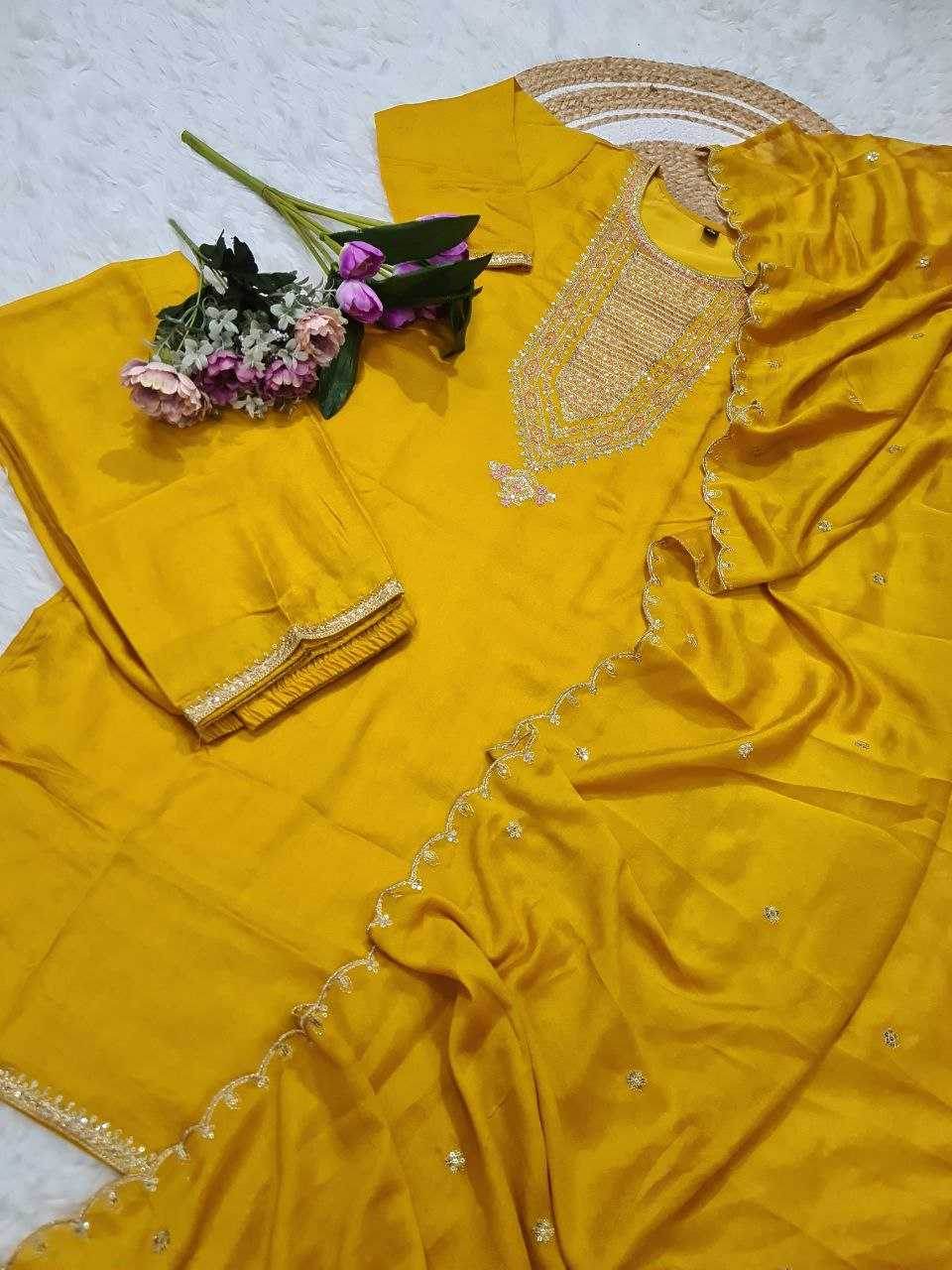 Vichitra Silk Embroidery Suit - MYLUXURY LANE ENTERPRISE