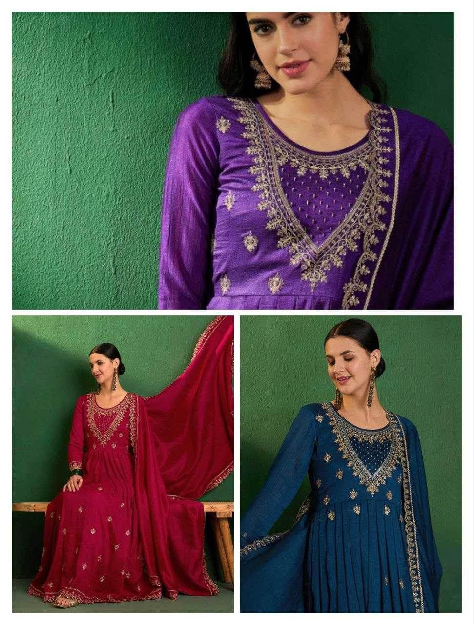 Vichitra Silk Designer Suit - MYLUXURY LANE ENTERPRISE