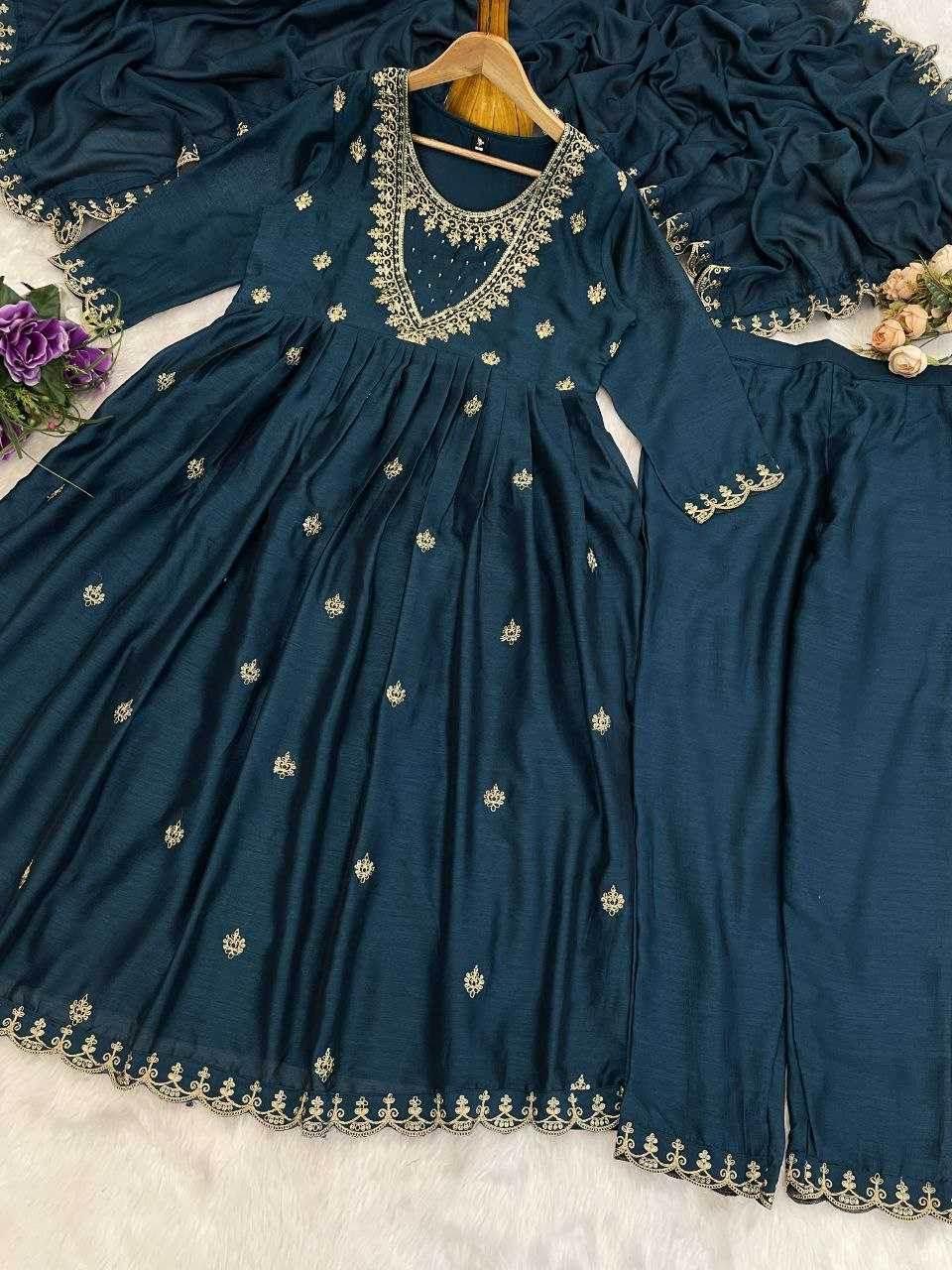 Vichitra Silk Designer Suit - MYLUXURY LANE ENTERPRISE