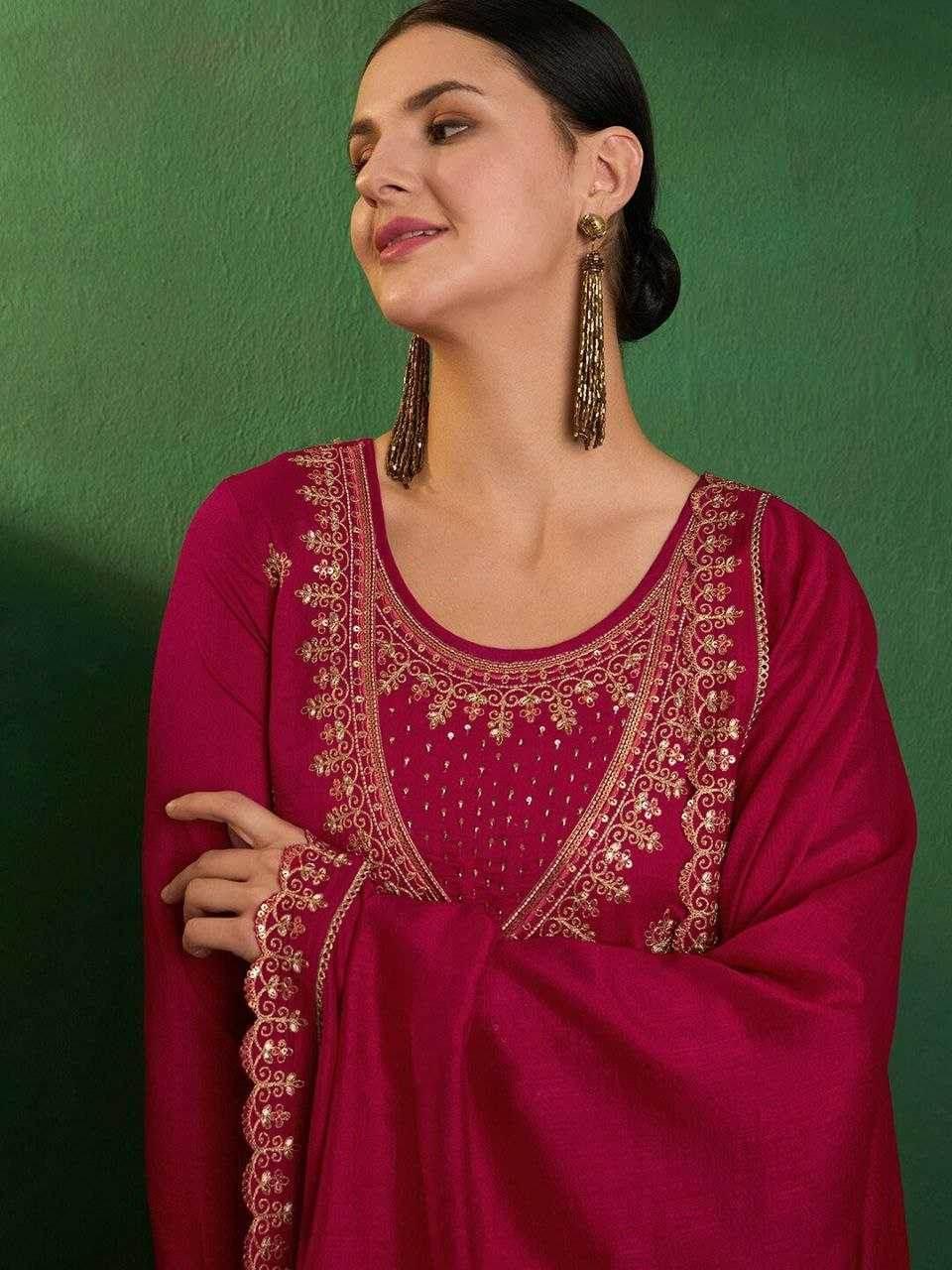 Vichitra Silk Designer Suit - MYLUXURY LANE ENTERPRISE