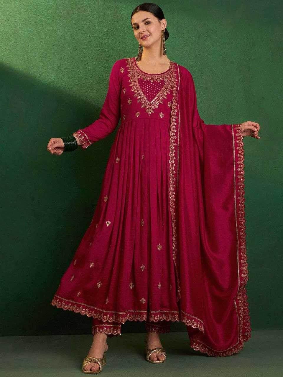 Vichitra Silk Designer Suit - MYLUXURY LANE ENTERPRISE