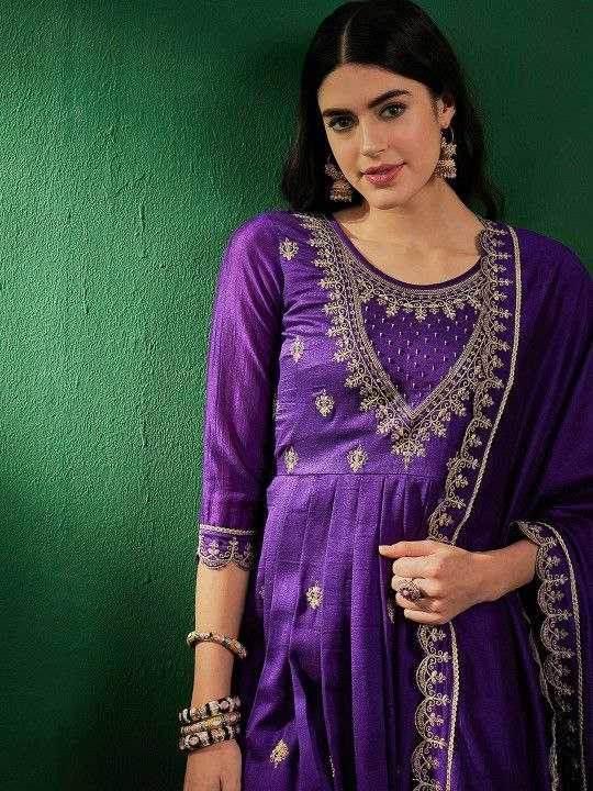 Vichitra Silk Designer Suit - MYLUXURY LANE ENTERPRISE