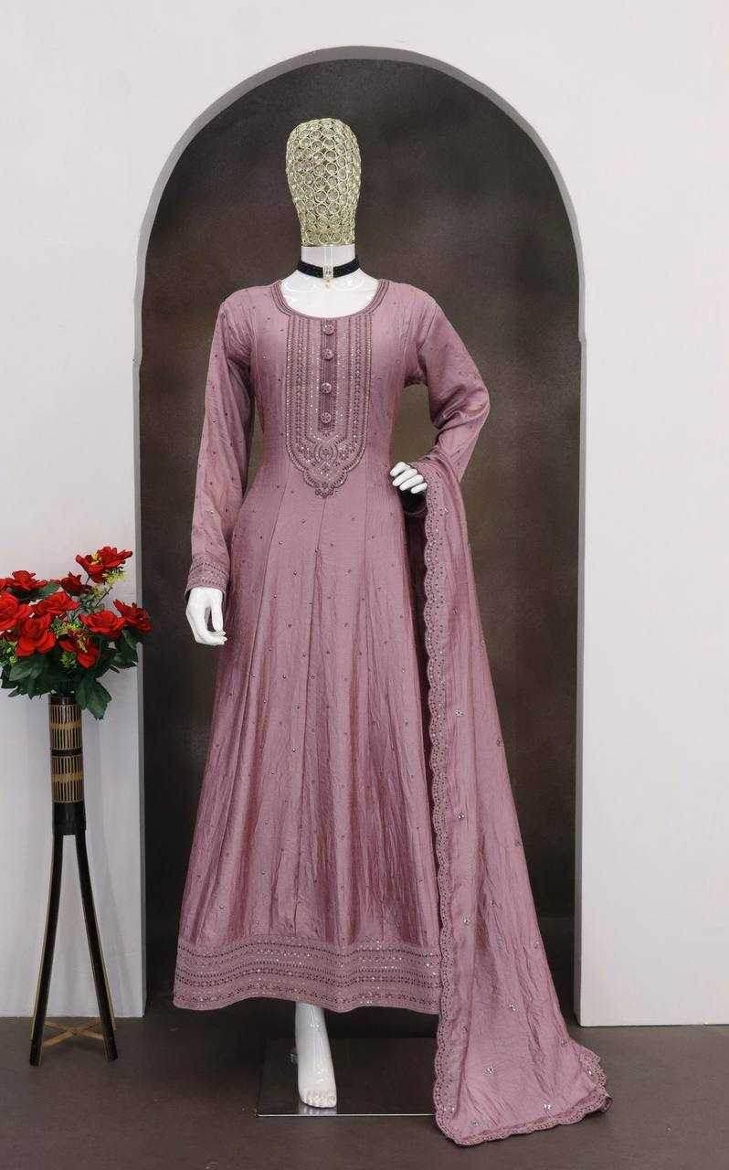 Silk Gown With Dupatta - MYLUXURY LANE ENTERPRISE