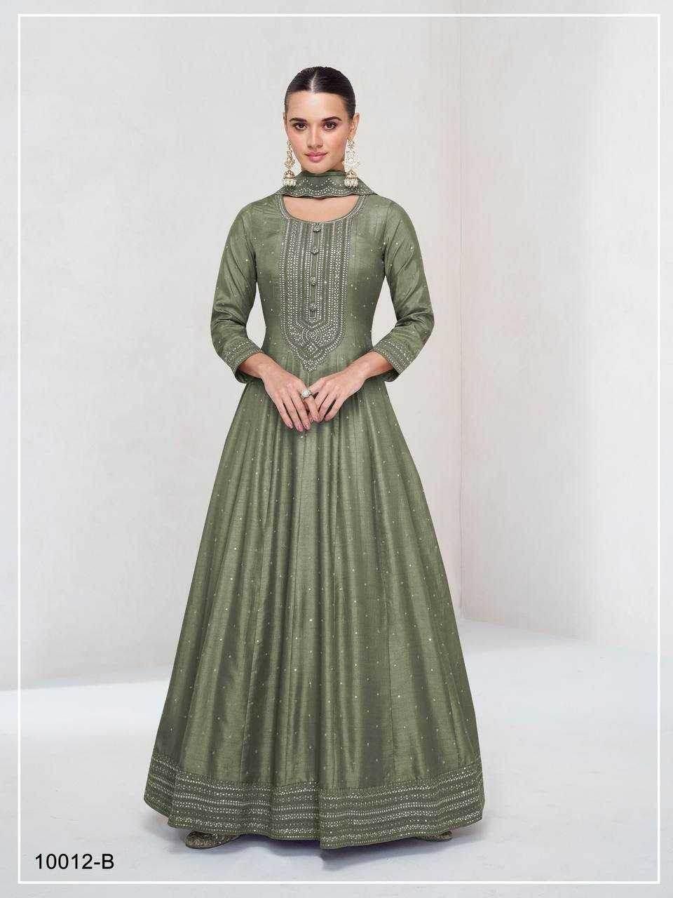 Silk Gown With Dupatta - MYLUXURY LANE ENTERPRISE
