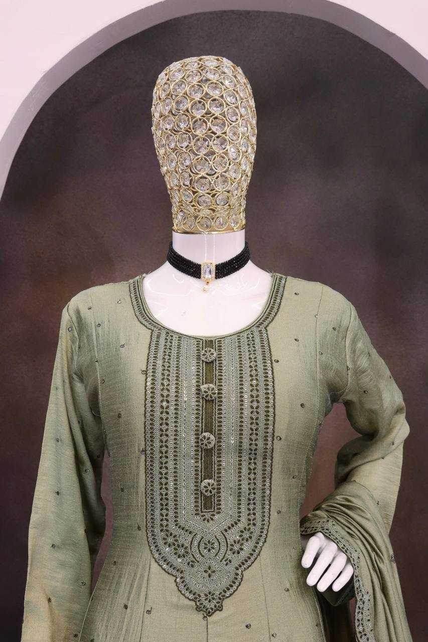 Silk Gown With Dupatta - MYLUXURY LANE ENTERPRISE