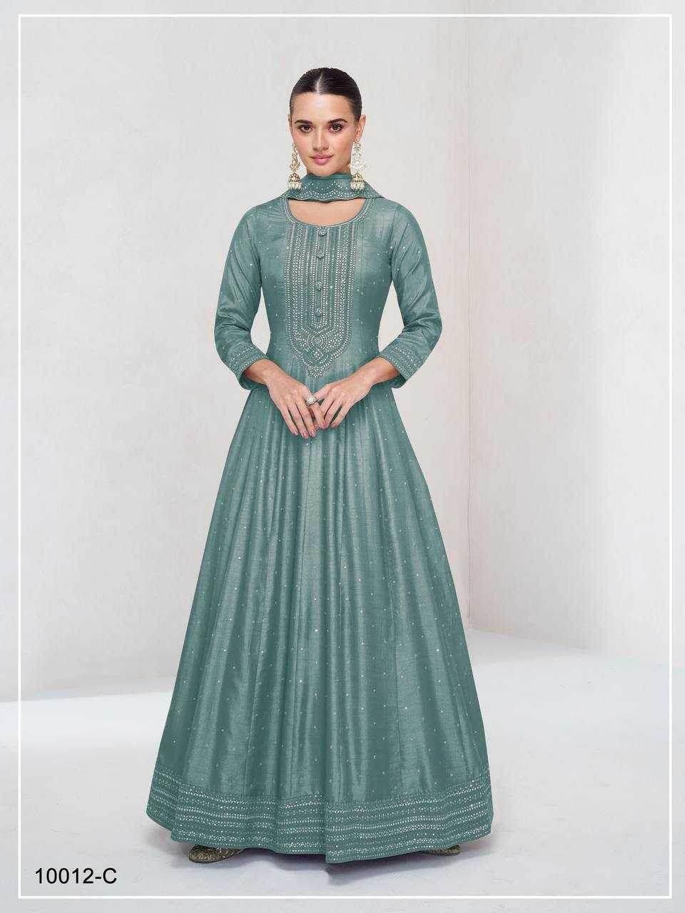 Silk Gown With Dupatta - MYLUXURY LANE ENTERPRISE