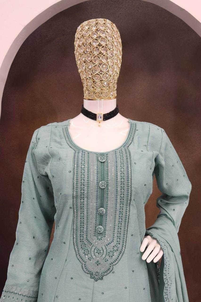 Silk Gown With Dupatta - MYLUXURY LANE ENTERPRISE
