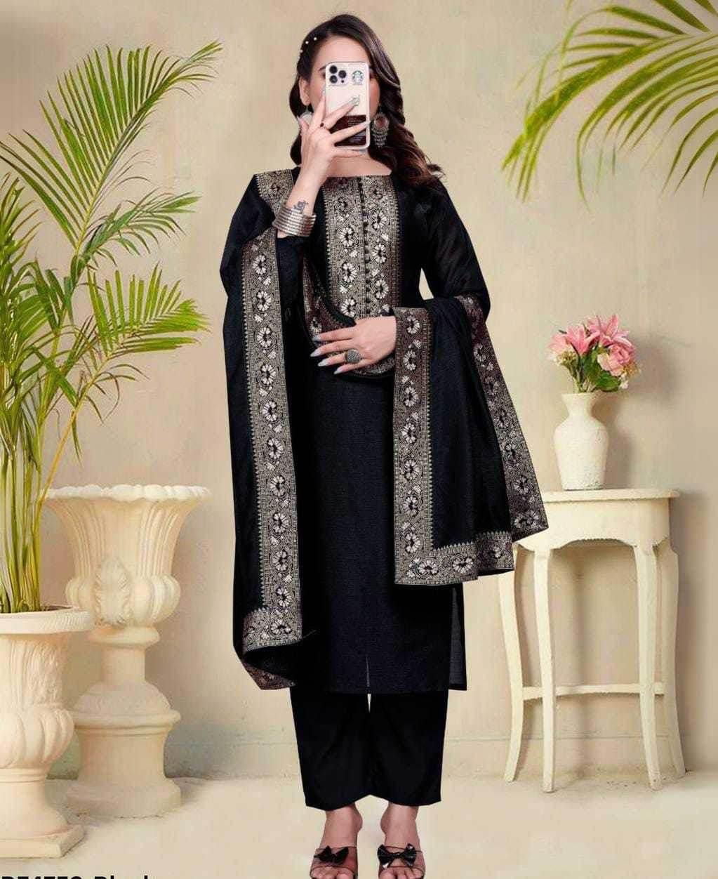 Vichitra Silk Ladies Suit - MYLUXURY LANE ENTERPRISE