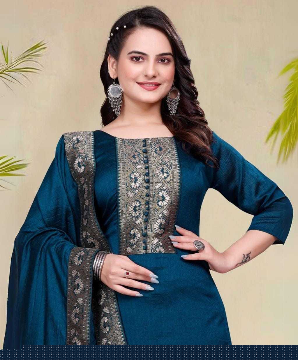 Vichitra Silk Ladies Suit - MYLUXURY LANE ENTERPRISE