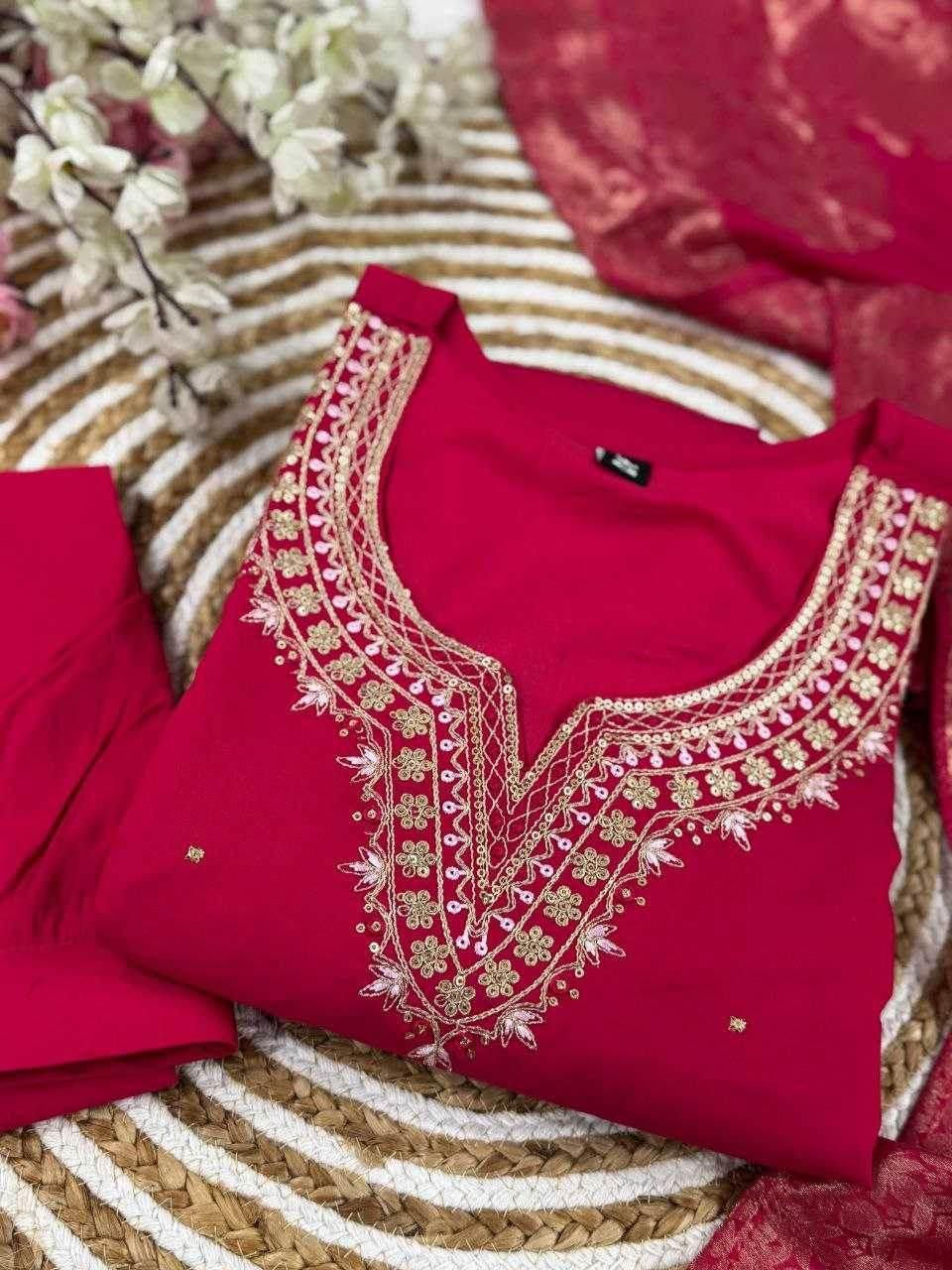 Viscose Chanderi Kurti Bottom With Dupatta - MYLUXURY LANE ENTERPRISE