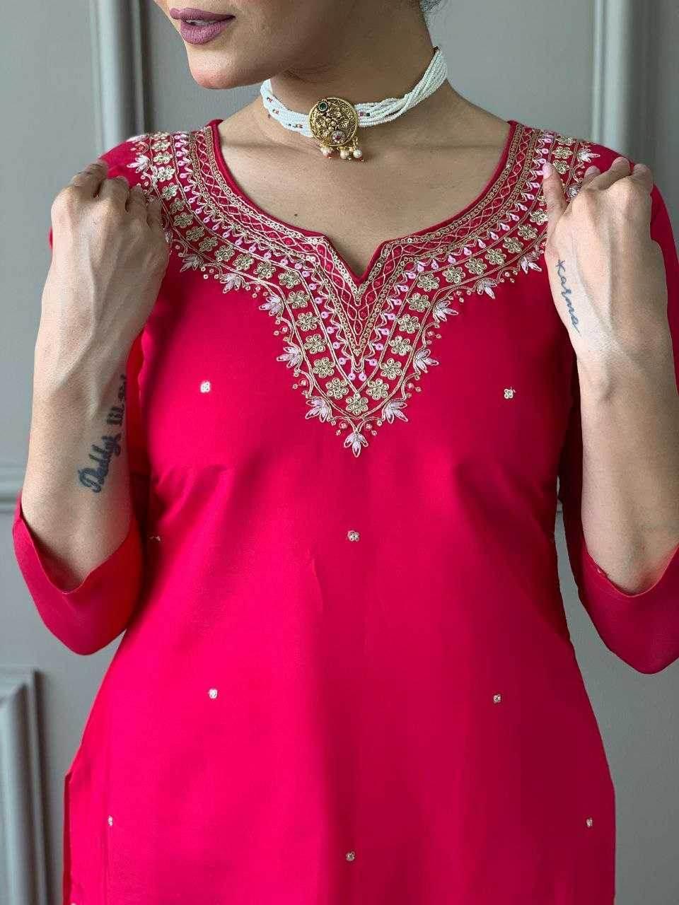 Viscose Chanderi Kurti Bottom With Dupatta - MYLUXURY LANE ENTERPRISE