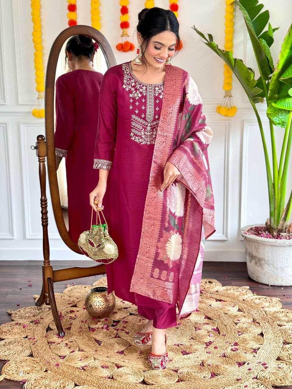 Viscose Chander Kurti Bottom With Dupatta - MYLUXURY LANE ENTERPRISE